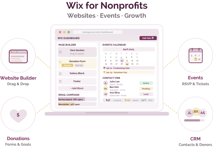 Drag-and-drop website builder for nonprofits Drag-and-drop website builder for nonprofits
