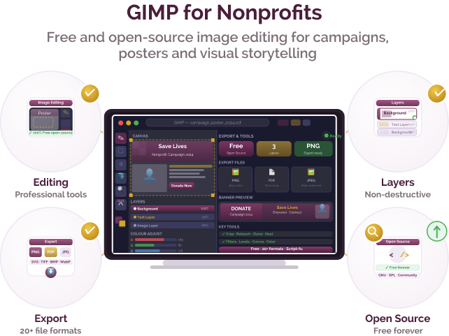 Free, open-source image editing software for visual content creation